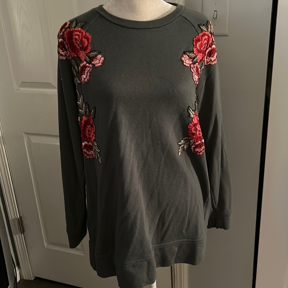 Green/Brown Floral Sweater